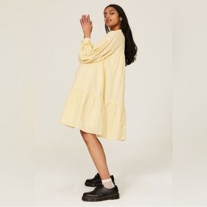 Pamela Love X RTR Butter Yellow Floral Eyelet Cotton Prairie Dress Size Small